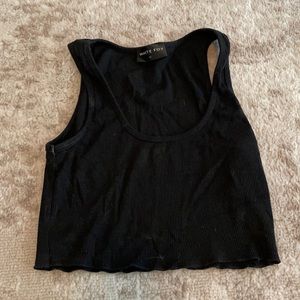 White fox cropped tank top